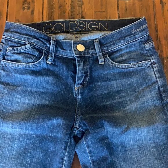Goldsign Frontier Midrise Distressed Straight Leg Jeans - Size 24 - Picture 3 of 7